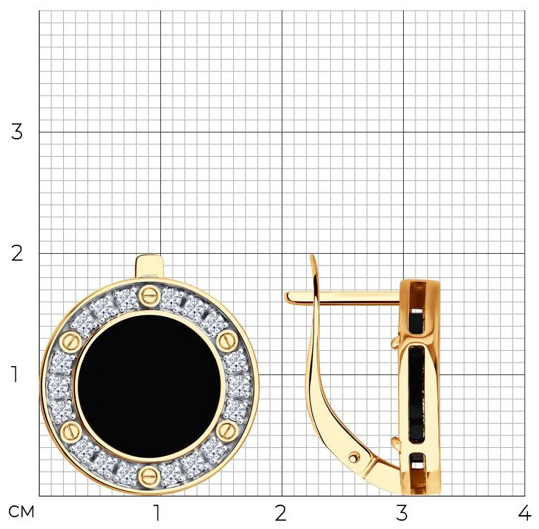 Серьги Diamant 51-320-02989-1 вес 7.24 г золото, агат купить,549859