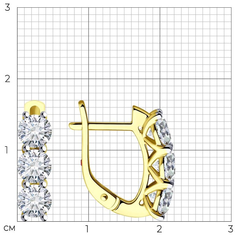 Серьги Diamant 53-220-02403-1 вес 3.23 г золото, рубин купить,2163625