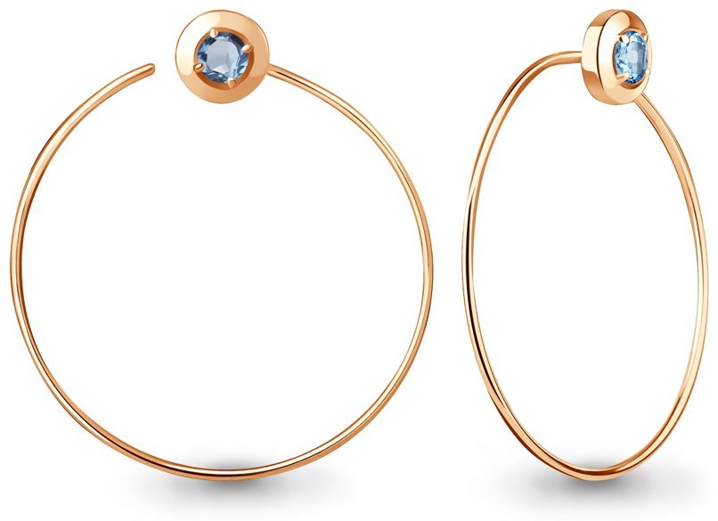 Серьги AQUAMARINE 4329705 вес 6.22 г серебро, топаз купить,105062