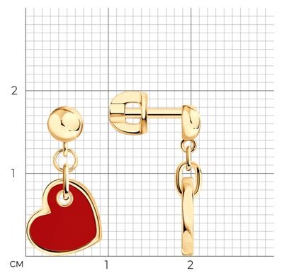 Серьги Diamant 93-122-02233-1_s вес 2.26 г серебро, эмаль купить,16200