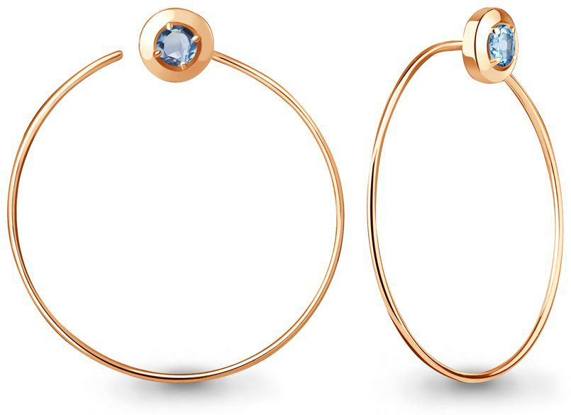 Серьги AQUAMARINE 4329705.6 вес 6.22 г серебро, топаз купить,70917