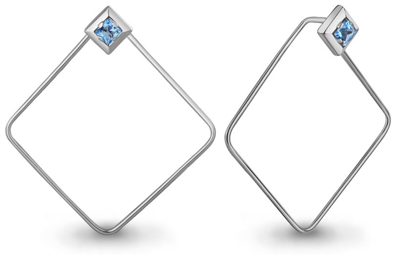 Серьги AQUAMARINE 4329805.5 вес 5.6 г серебро, топаз купить,63023