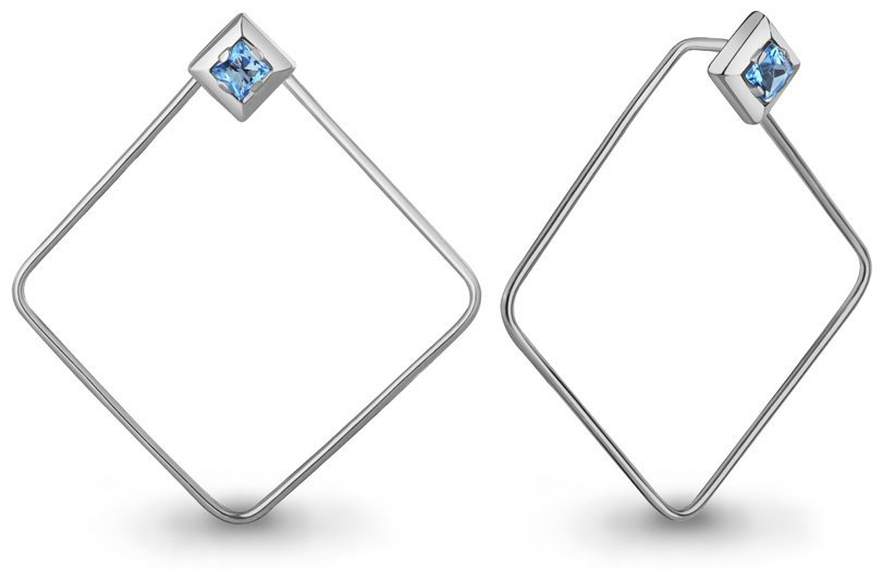Серьги AQUAMARINE 4329805.5 вес 5.6 г серебро, топаз купить,63023