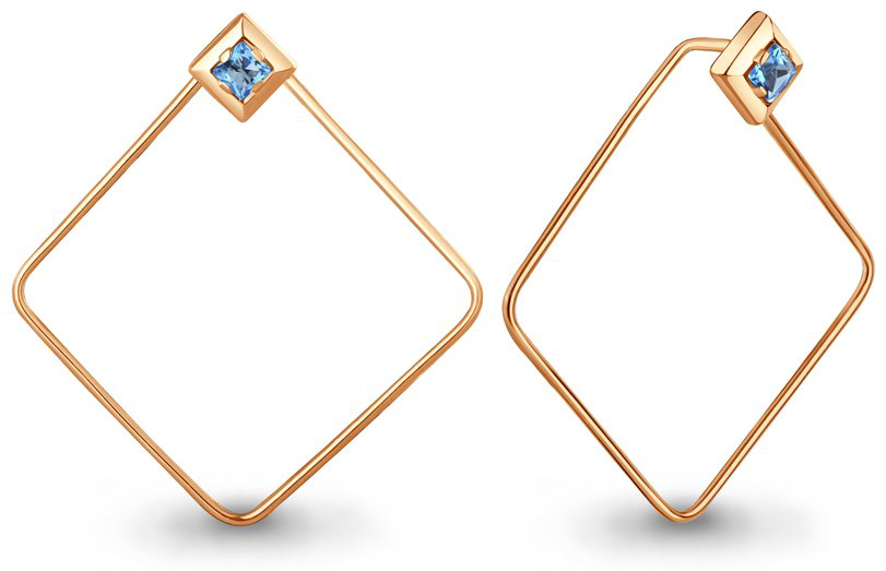 Серьги AQUAMARINE 4329805.6 вес 5.6 г серебро, топаз купить,63023