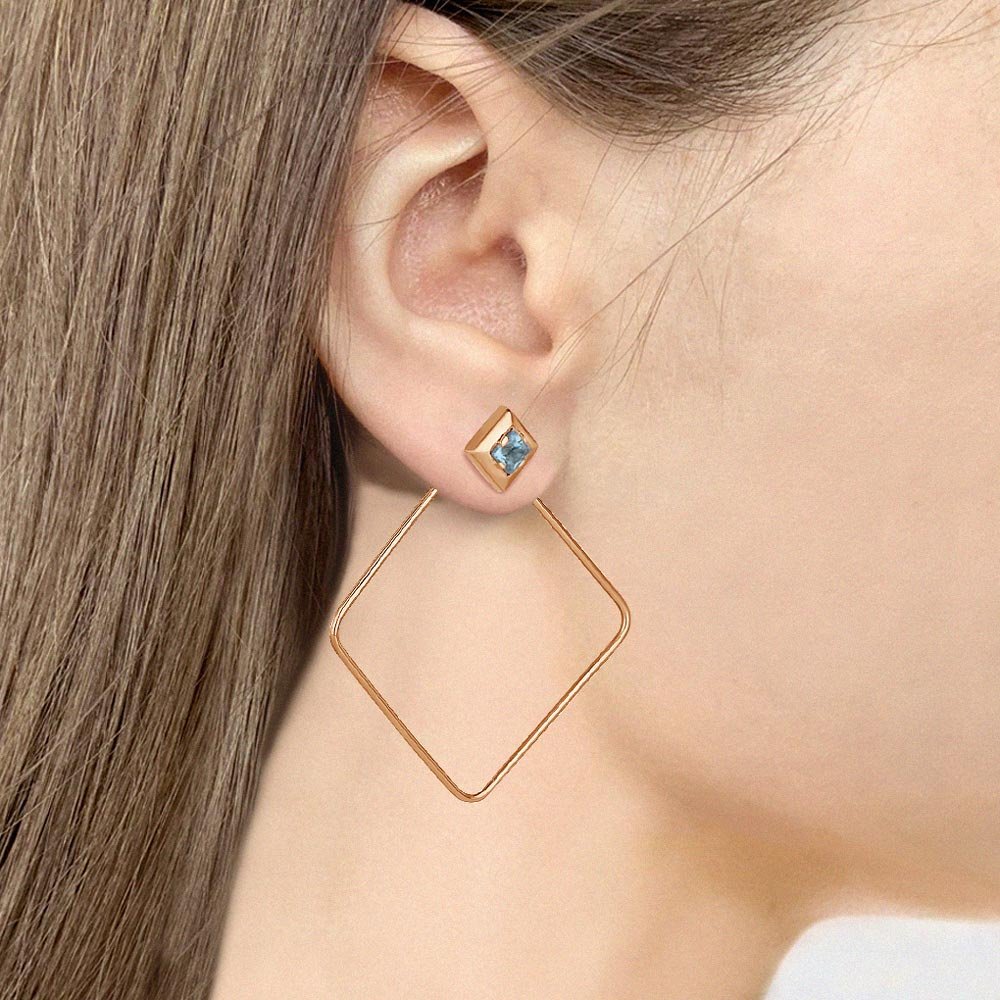 Серьги AQUAMARINE 4329805.6 вес 5.6 г серебро, топаз купить,63023