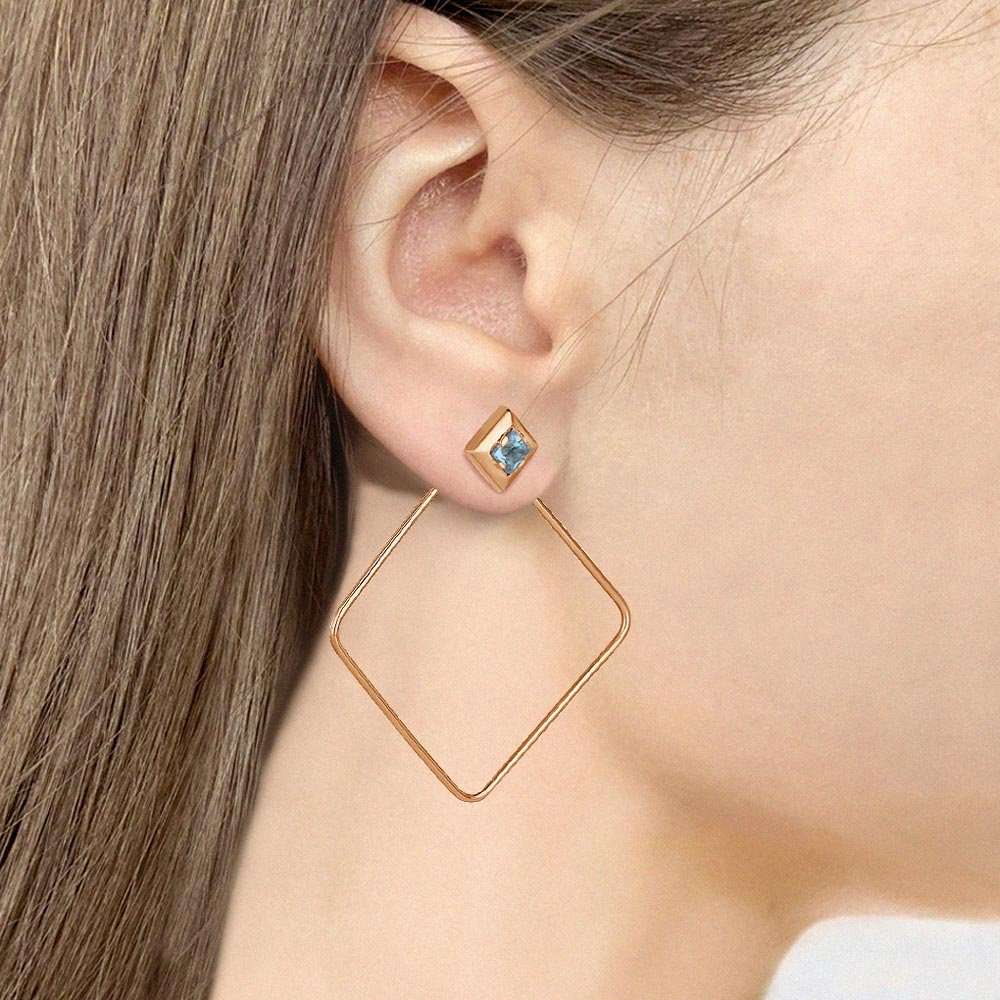 Серьги AQUAMARINE 4329805.6 вес 5.6 г серебро, топаз купить,63023