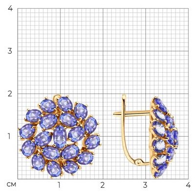 Серьги SOKOLOV 6024488_s вес 5.93 г золото, танзанит купить,884317