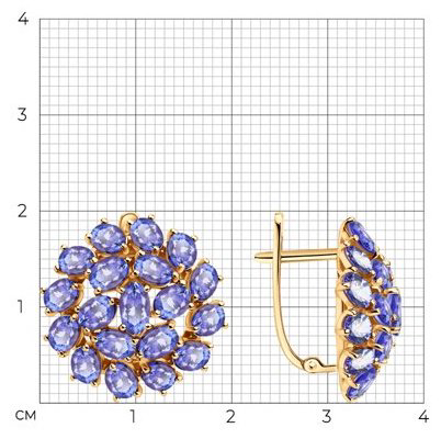 Серьги SOKOLOV 6024488_s вес 5.93 г золото, танзанит купить,884317