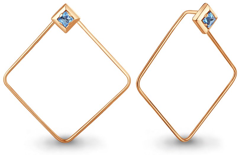 Серьги AQUAMARINE 4329805_s вес 5.6 г серебро, топаз купить,63023