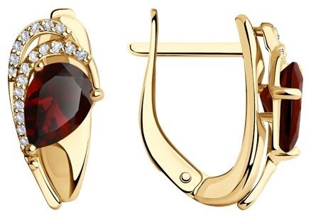 Серьги Diamant 93-320-00548-2 вес 2.69 г серебро, гранат купить,23619