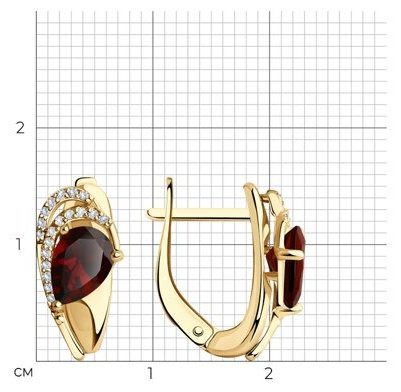 Серьги Diamant 93-320-00548-2 вес 2.69 г серебро, гранат купить,23619