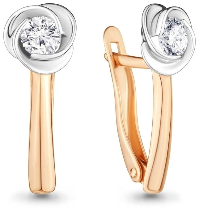 Серьги AQUAMARINE 43623.6 вес 2.22 г серебро, фианит Swarovski купить,16618