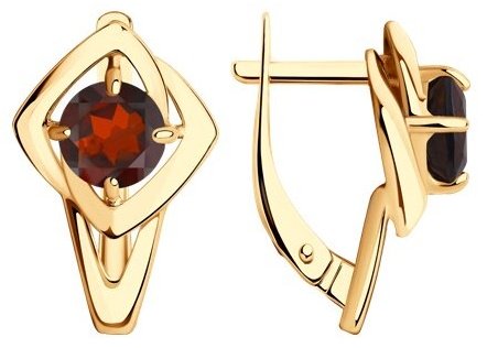 Серьги Diamant 93-320-00605-3 вес 3.2 г серебро, гранат купить,17277
