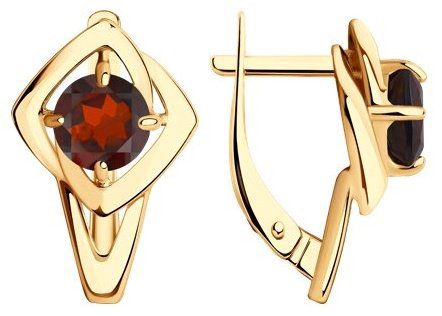 Серьги Diamant 93-320-00605-3 вес 3.31 г серебро, гранат купить,18960