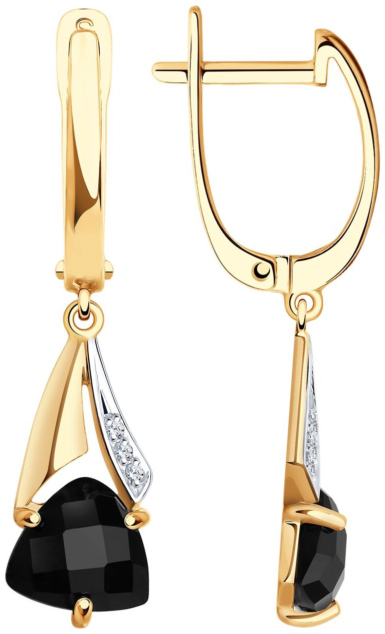 Серьги SOKOLOV 725508 вес 3.27 г золото, агат купить,294380
