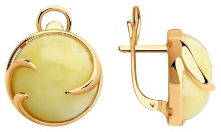 Серьги Diamant 93-320-00840-1 вес 8.02 г серебро, янтарь купить,38091