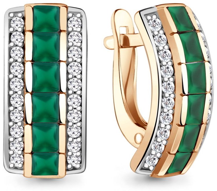Серьги AQUAMARINE 4430509А вес 3.82 г серебро, агат купить,40029