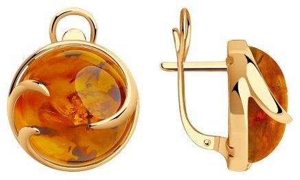 Серьги Diamant 93-320-00840-2 вес 7.93 г серебро, янтарь купить,65356