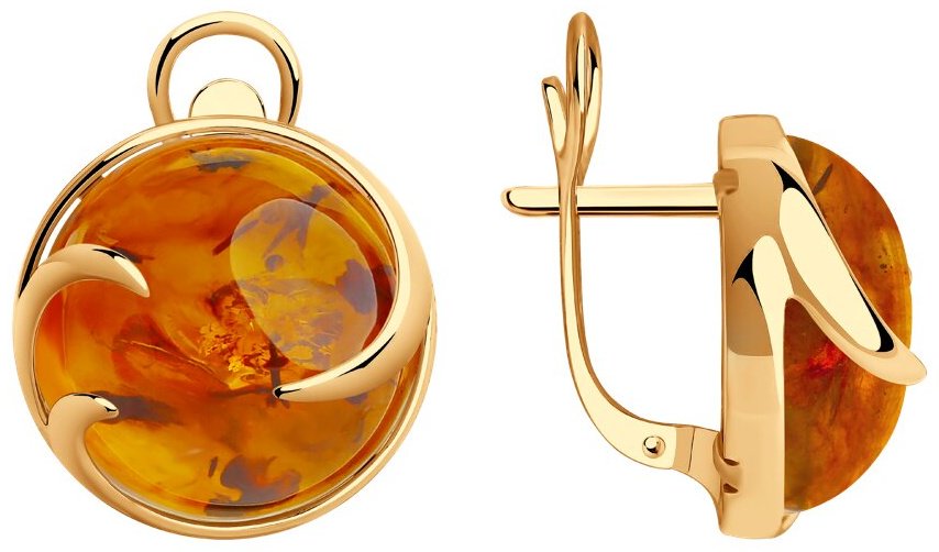Серьги Diamant 93-320-00840-2 вес 7.93 г серебро, янтарь купить,66690
