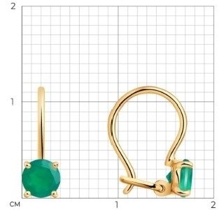 Серьги SOKOLOV 727430 вес 0.69 г золото, агат купить,58998