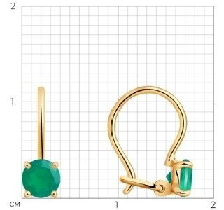 Серьги SOKOLOV 727430 вес 0.69 г золото, агат купить,58998