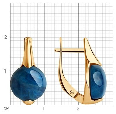 Серьги Diamant 93-320-01026-1 вес 4.68 г серебро, лазурит купить,41285
