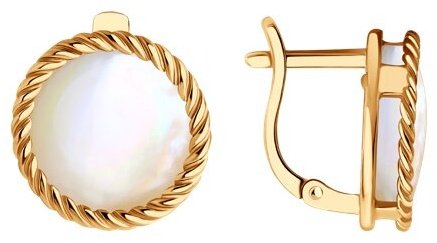 Серьги Diamant 93-320-01563-1 вес 5.2 г серебро, перламутр купить,24942
