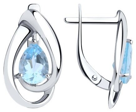 Серьги Diamant 94-320-00594-1 вес 2.44 г серебро, топаз купить,19494