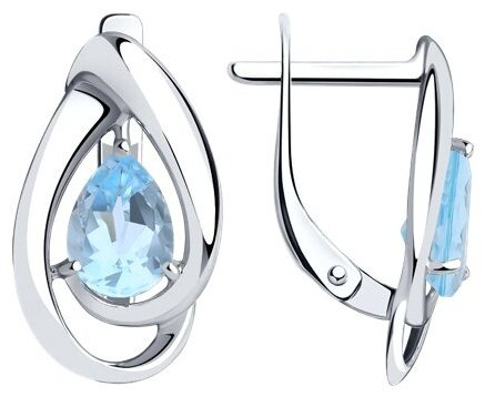 Серьги Diamant 94-320-00594-1 вес 2.44 г серебро, топаз купить,19494