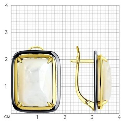 Серьги Diamant 93-320-01704-2 вес 11.77 г серебро, перламутр купить,48699