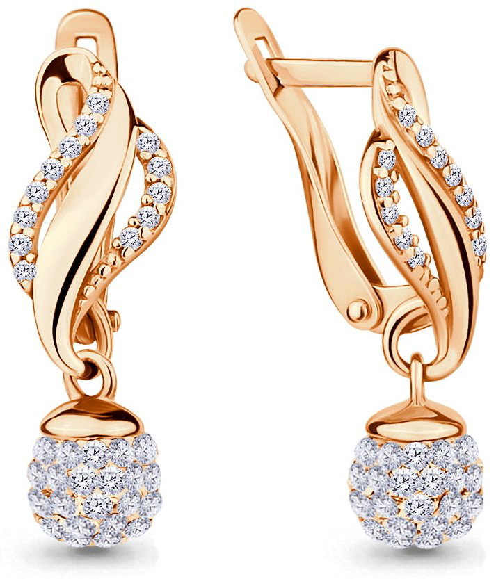 Серьги AQUAMARINE 46528А вес 2.46 г серебро, стекло купить,34679