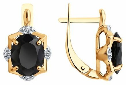 Серьги Diamant 93-320-01953-1 вес 3.7 г серебро, шпинель купить,36936