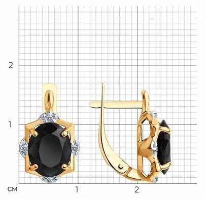 Серьги Diamant 93-320-01953-1 вес 3.7 г серебро, шпинель купить,36936