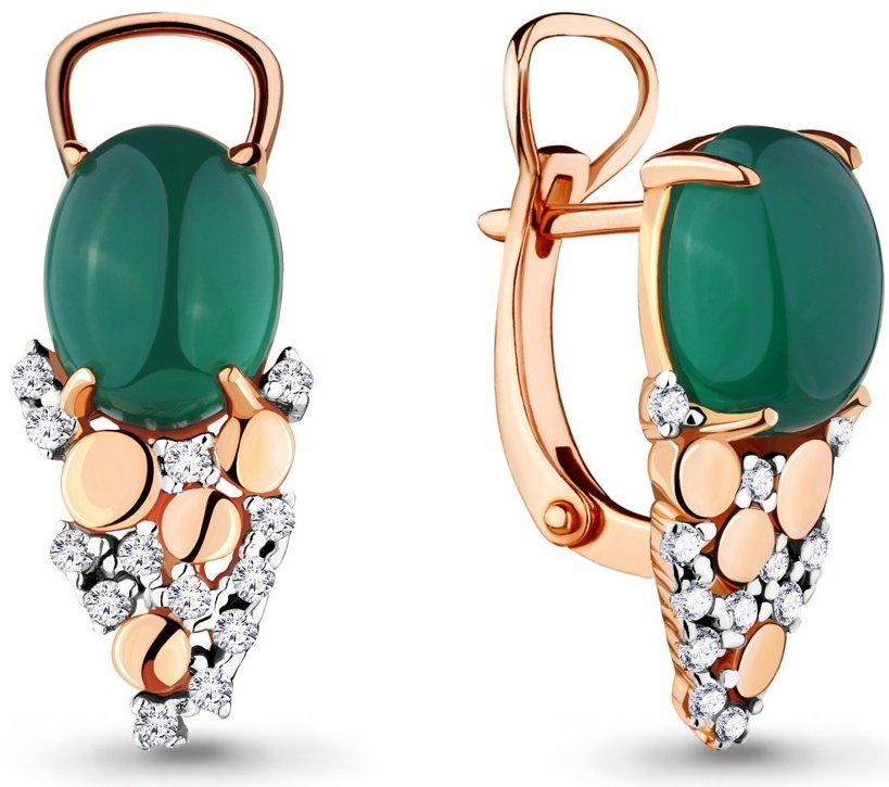 Серьги AQUAMARINE 4701209А вес 3.1 г серебро, агат купить,57046