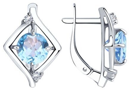 Серьги Diamant 94-320-00603-1 вес 3.74 г серебро, топаз купить,31806