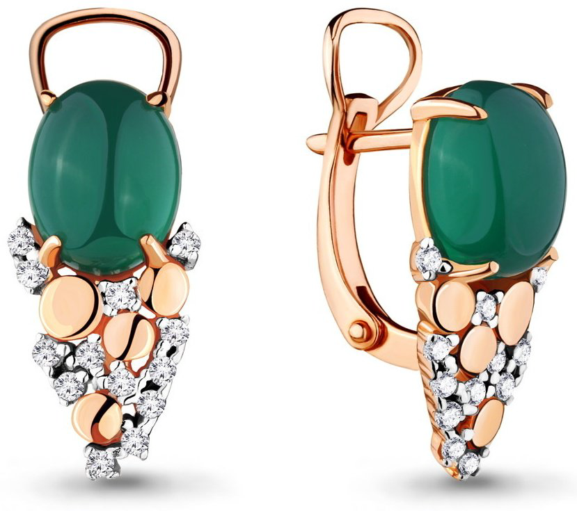 Серьги AQUAMARINE 4701209А вес 3.44 г серебро, агат купить,56840