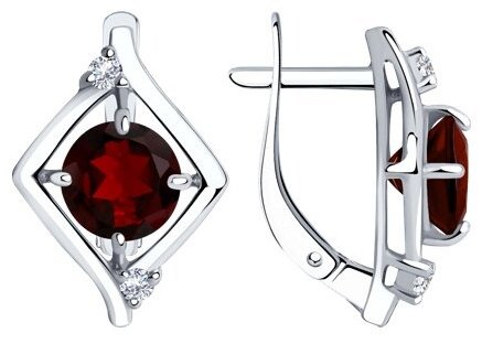 Серьги Diamant 94-320-00603-3 вес 3.71 г серебро, гранат купить,22184