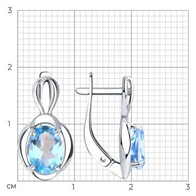 Серьги Diamant 94-320-00604-1 вес 2.53 г серебро, топаз купить,21422