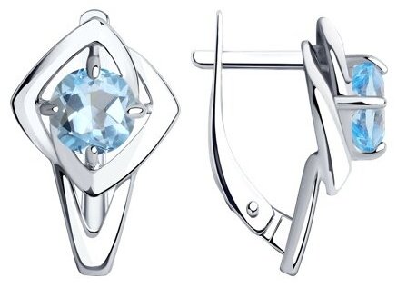 Серьги Diamant 94-320-00605-1 вес 3.26 г серебро, топаз купить,25650
