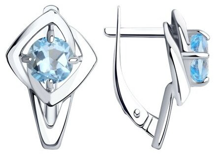 Серьги Diamant 94-320-00605-1 вес 3.26 г серебро, топаз купить,25650
