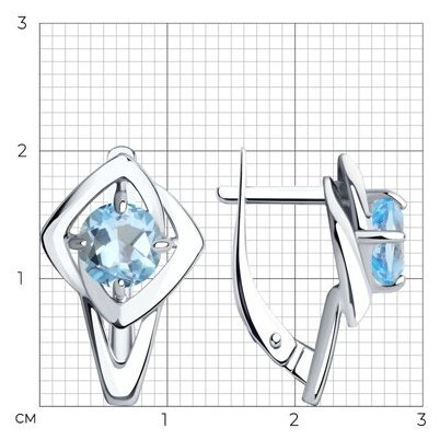 Серьги Diamant 94-320-00605-1 вес 3.26 г серебро, топаз купить,25650