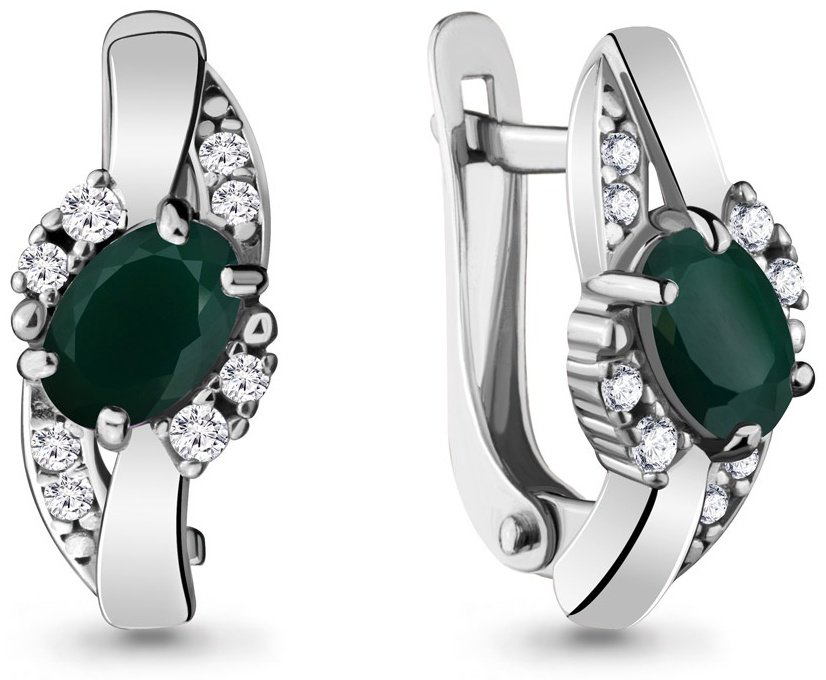 Серьги AQUAMARINE 4723409А.5 вес 2.61 г серебро, агат купить,32585