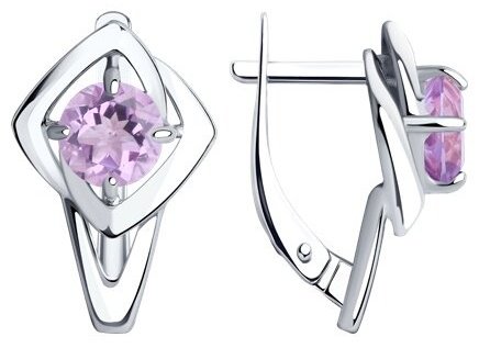 Серьги Diamant 94-320-00605-2 вес 3.2 г серебро, аметист купить,27036