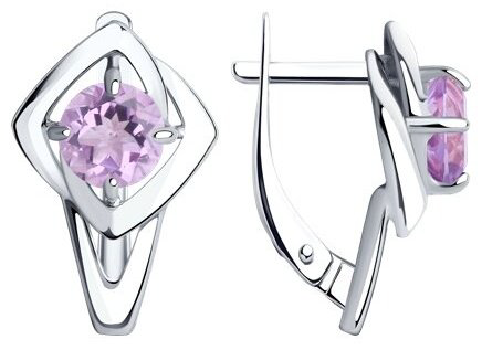 Серьги Diamant 94-320-00605-2 вес 3.2 г серебро, аметист купить,27036