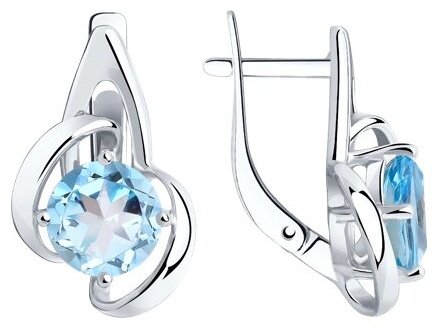 Серьги Diamant 94-320-00606-1 вес 3.72 г серебро, топаз купить,NaN