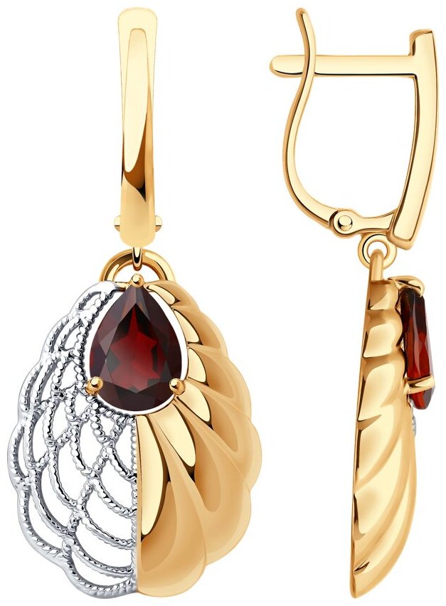 Серьги Diamant 93-321-01881-1 вес 3.7 г серебро, гранат купить,19976