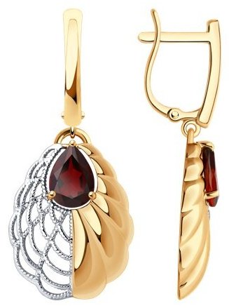 Серьги Diamant 93-321-01881-1 вес 3.7 г серебро, гранат купить,19110