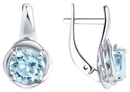 Серьги Diamant 94-320-00623-1 вес 3.15 г серебро, топаз купить,26548