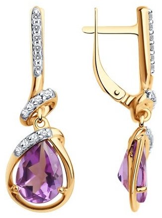 Серьги Diamant 93-321-01919-2 вес 3.81 г серебро, аметист купить,NaN