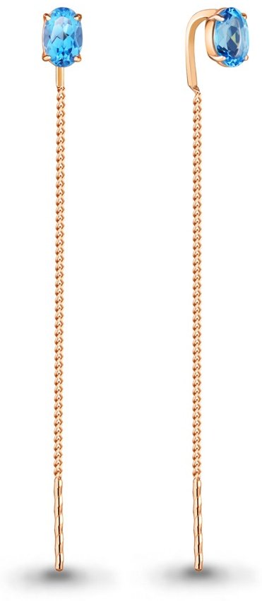 Серьги AQUAMARINE 4753805.6 вес 1 г серебро, топаз купить,30780